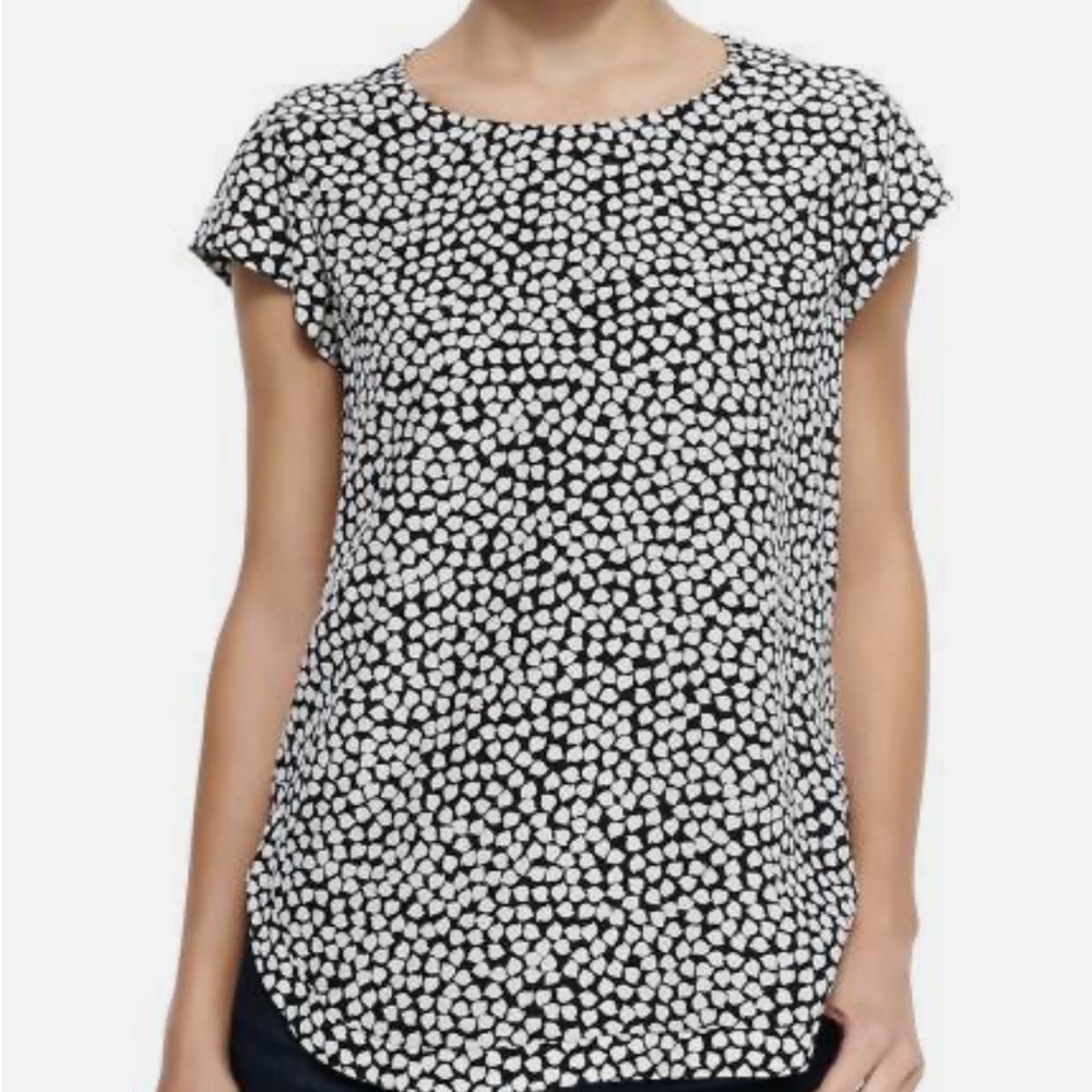 Diane Von Furstenberg Black and White Patterned Blouse